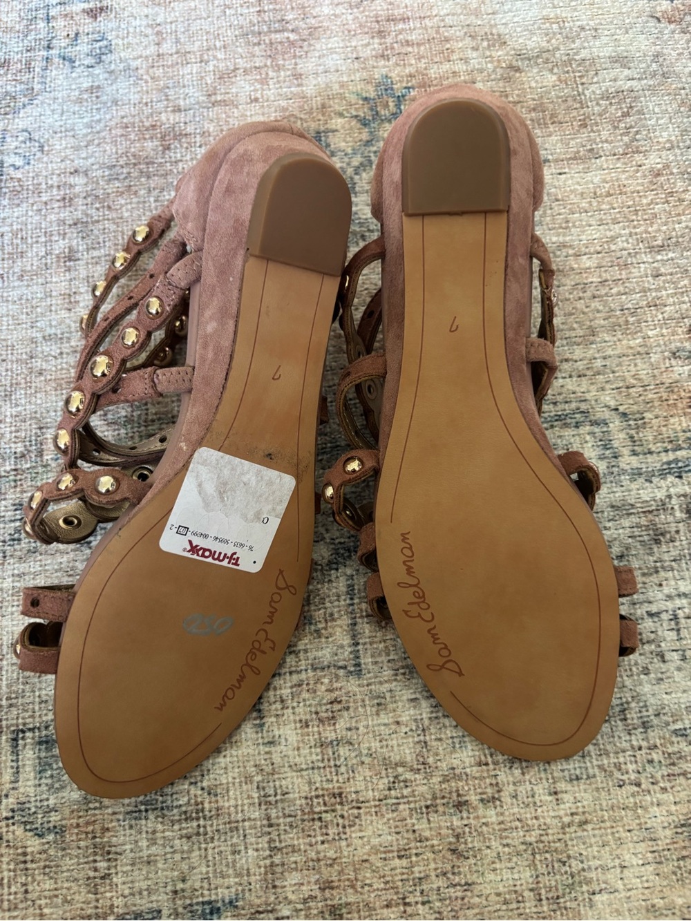 Sam Edelman Mauve Studded Strappy Heels - Picture 9 of 16